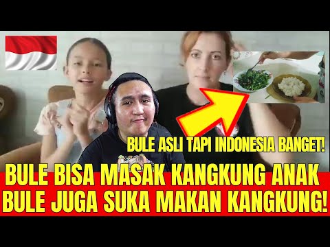 Anak BULE ikut memasak sayur Kang Kung BULE MERAKYAT!🇲🇾REACTION🇮🇩