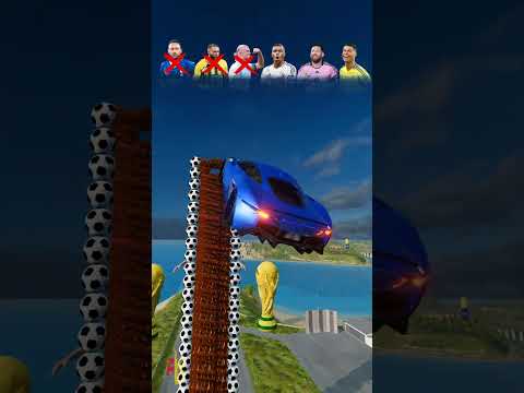🤩 Ronaldo ❌ Messi ❌ Mbappe 👌 Jump Challenge⚽ Beamng.Drive 🤩 #shorts #beamng #simulator