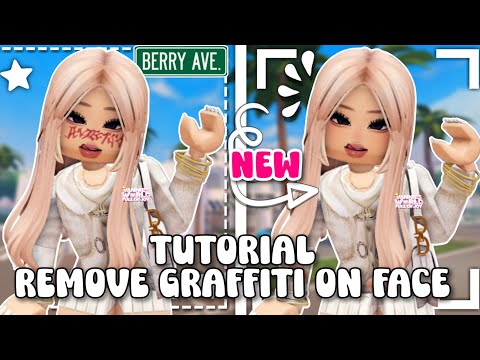 HOW TO **REMOVE GRAFFITI ON POPULAR FACE** TUTORIAL + CODES BERRY AVENUE 😯🤩