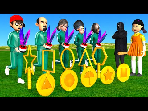 Squid Game vs Scary Teacher 3D Unlock Dalgona Key Shapes 5 Times Challenge Shuttlecock Kicking
