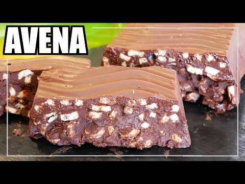 El TURRÓN de CHOCOLATE y AVENA MAS FÁCIL y DELICIOSO 🍫 (3 INGREDIENTES) SIN HORNO! Sin Huevos 🌟