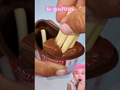 STIK COKLAT NUTELLA‼️ JuTOStv #chocolate #satisfying #food #reaction #mamajay_20