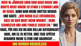 Meine Eltern sperrten meinen 10-jährigen Sohn im Regen aus – was ich dann entdeckte, zerstörte alles