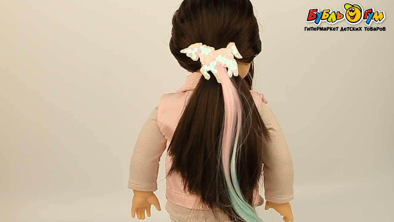 Резинка для волос Единорожка с разноцветной прядью - видео