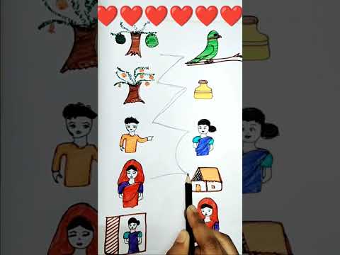 আতা গাছে তোতা পাখি ডালিম গাছে মৌ #tranding #art #drawing #fyp #subscribe my channel
