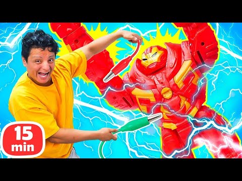 ⚡🚗 ¡Iron Man Supercargado! | Aventura de Superhéroes para Niños