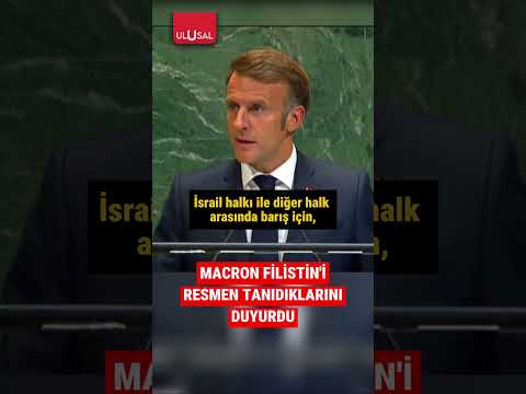 Macron, Fransa'nın Filistin'i resmen tanıdıklarını duyurdu #shorts #fransa #filistin