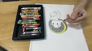Color the little girl with the adorable blue hairpin