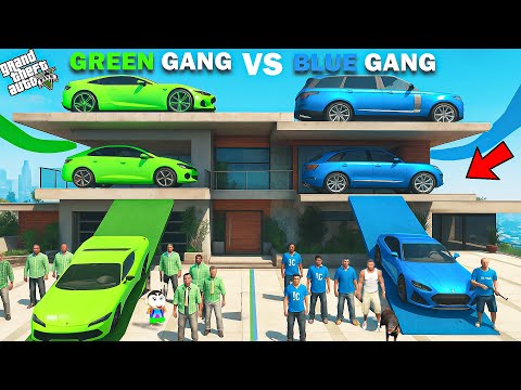 Franklin Blue Gang Vs Shinchan Green Gang Parking Upgrade Challenge In GTA 5!