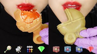 FROZEN WAX CANDY ASMR UNDRIED SILKY GEM ASMR MUKBANG ASMR 👶 EMOJI FOOD ASMR
