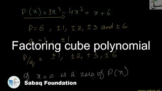 Factoring Cube Polynomial