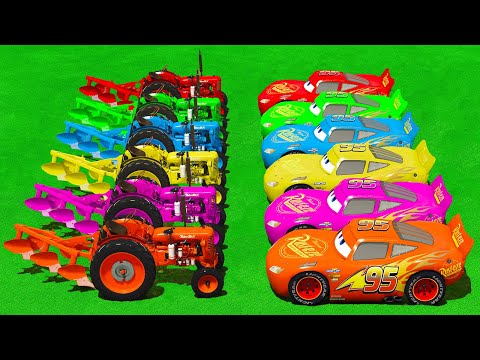 TRANSPORTING AND PLOWING WITH MINI ZETOR TRACTORS & MCQUEEN CARS - FS25