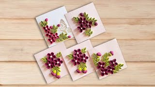 paper quilling flower card | easiest paper quilling | paper craft flower card | #flowers #diy