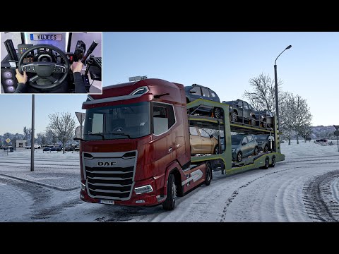 DAF NGD GX+ Exporting dacia trailer - Euro truck simulator 2 | Steering Wheel Gameplay