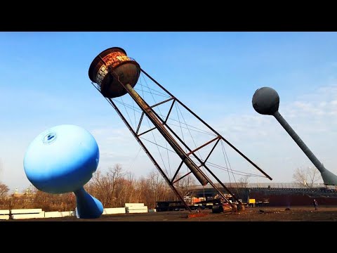 Heard of But Not Seen, The Odd   Shaped Water Tower Fell With a Bang