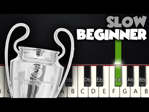 UEFA Champions League Anthem | SLOW BEGINNER PIANO TUTORIAL + SHEET MUSIC by Betacustic