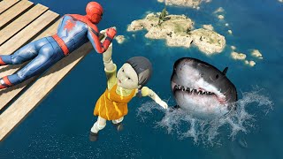 GTA 5 Spider-Man vs Squid Game Doll Ragdolls Compilation 17 (Funny Video)