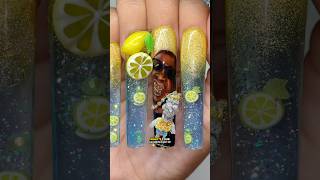 Painting Gucci Mane ON MY NAILS?😱💅🏻 Summer Lemonade Nail Art!🍋💦 #nails #nailart #summernails