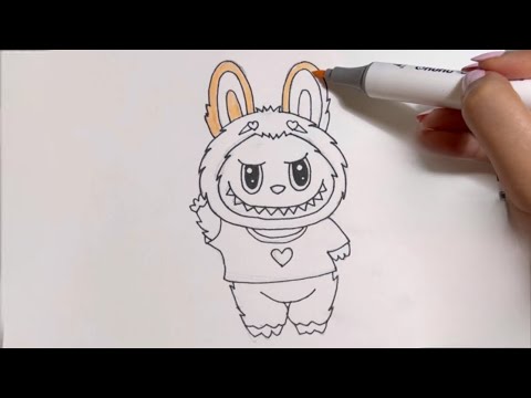 طريقة رسم شخصية لابوبو بخطوات سهلة | رسم سهل وسريع