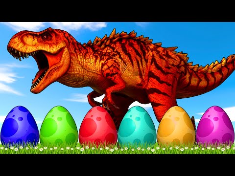 Epic Tyrannosaurus Rex vs Pro 8 Superhero Dinosaurs Jurassic World Evolution 2 Ultimate Dino Battle