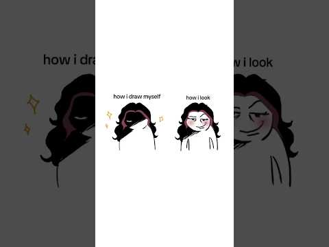 How I Draw Myself vs. How I Look ✨#art #artist #illustration #selfportrait #animator #digitalart