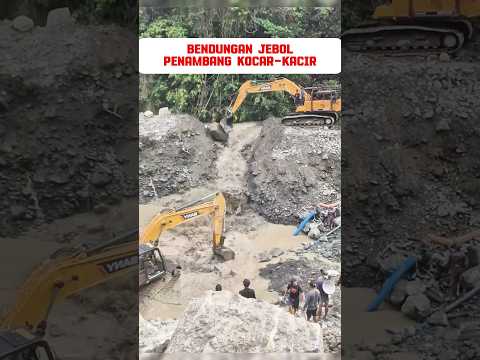 Bendungan Jebol #automobile #hitachizaxisbelahjalan #shortvideo #excavator #construction #shorts