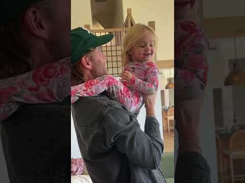 Showing dada her curled hair for the first time