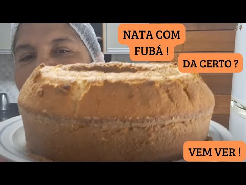 "Receita da Vovó Antigo,  Bolo de Fubá com Nata"