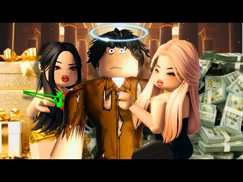 BILLIONAIRE Girls Fight Over POOR Guy!!! Brookhaven 🏡RP (CoxoSparkle)