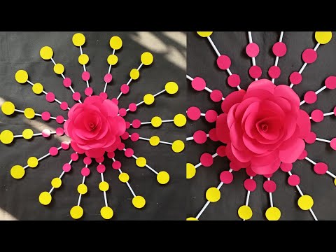 Big Rose Flower Wall Hanging/Paper Craft For Home Decoration/DIY Beautiful Wall Hanging ||