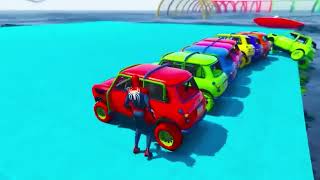 GTA 5 Spiderman Ragdoll Stunts | Crazy Quad Bike Race on Rainbow Spider Bridge