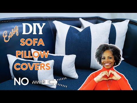 DIY Sofa and Chair Pillow Covers In Minutes - No Zipper!