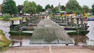 M3 Amphibious Rig Building a 400-foot Floating River Bridge