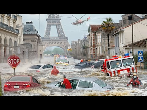 Urgence en France ! Inondation GÉANTE Et Une violente tempête de Grêle MONSTRUEUS frappent Paris