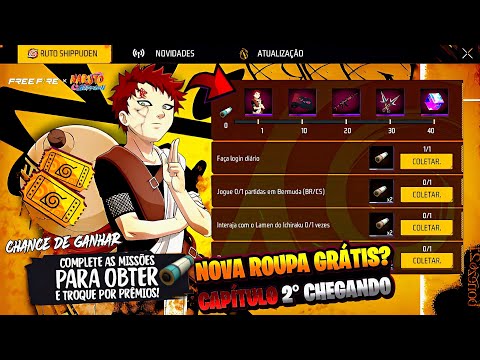 GARENA TÁ BOA!! PEGUE O GAARA GRÁTIS? TICKETS CHAKRA AMARELO, CUBO MÁGICO EVENTO E MAIS - FREE FIRE