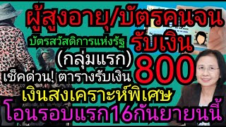 เช็ค​ด่วน กลุ่ม​แรกผู้สูงอายุ​/บัตร​คนจน​ เงินสงเคราะห์​800 โอนรอบแรก16กันยายน​นี้​ ดีใจด้วย​10/8/68