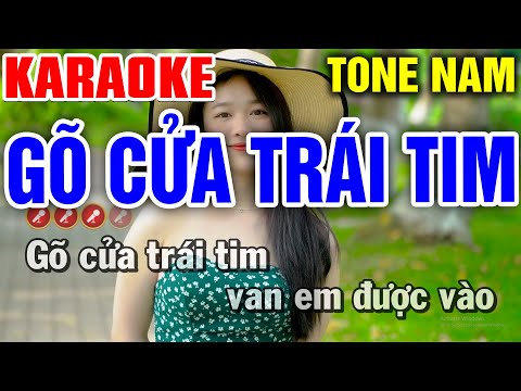 Karaoke Liên Khúc GÕ CỬA TRÁI TIM Tone Nam DỄ HÁT NHẤT | Bến Tình Karaoke