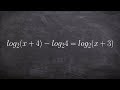 Logarithmic Equations and Properties