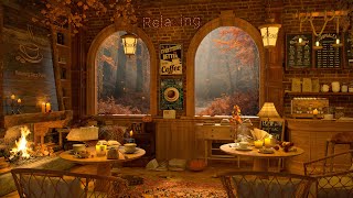 Warm Autumn Fall in a Coffee Shop ☕ Smooth Jazz Background Music for Stress Relief and Calm Study