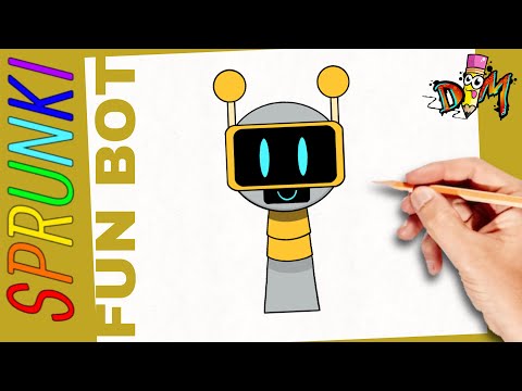 Como Dibujar a FUN BOT de SPRUNKI INCREDIBOX | paso a paso | how to draw fun bot