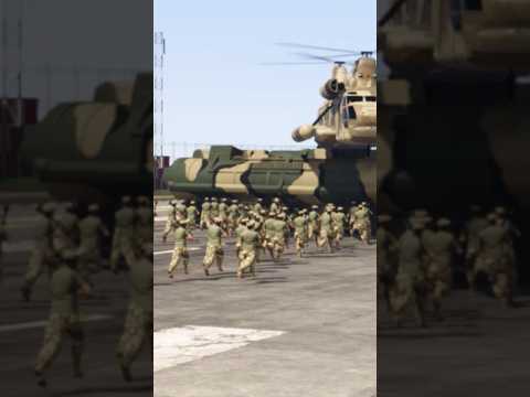 Pakistani Cargo Helicopter Heavy Entery In Indian Base Soldiers In Action Gta-5