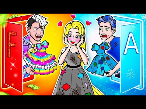 [🐾paper dolls🐾] Who Wins Rapunzel’s Heart? Rich vs Poor Boyfriend & Dress Up - Rapunzel Family