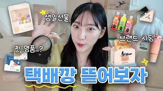 생일날 겹친 택배깡..📦 생일선물과 브랜드 시딩까지 다 뜯어봄✨