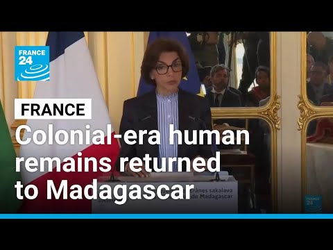 YouTube video thumbnail: France Returns Three Skulls to Madagascar, a Former Colony