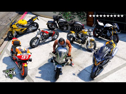 GTA 5 - 🔥 Stealing Luxury Super Motorbikes with Franklin! (Real Life Bikes #07)