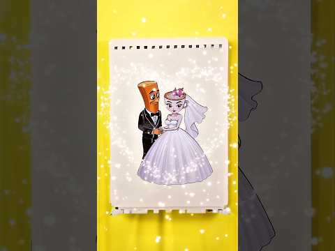 WEDDING DAY Tung Tung Tung Sahur x Ballerina Cappuccina 😍 #stickerbook #diy #tungtungtungsahur