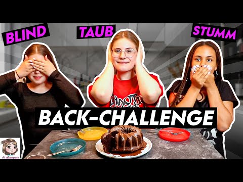 BLIND 🙈 TAUB 🙉 STUMM 🙊 Back-Challenge - Chaos mal 3!! Amelia, Linda und Hannah backen 😱