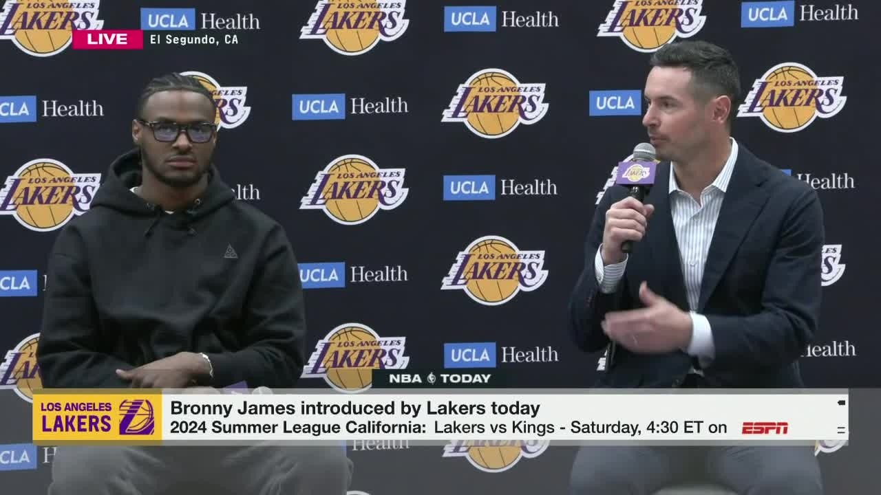 Bronny James and Dalton Knecht introduced as Los Angeles Lakers 🙌 | NBA Today