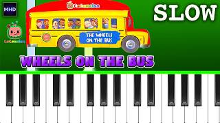 CoComelon - Wheels on the Bus - BEGINNER SLOW EASY Piano Tutorial
