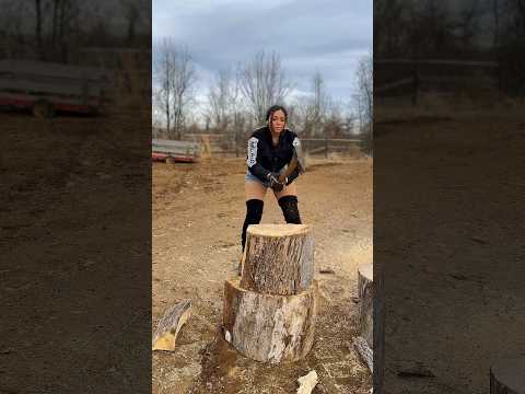 Splitting wood in Pennsylvania